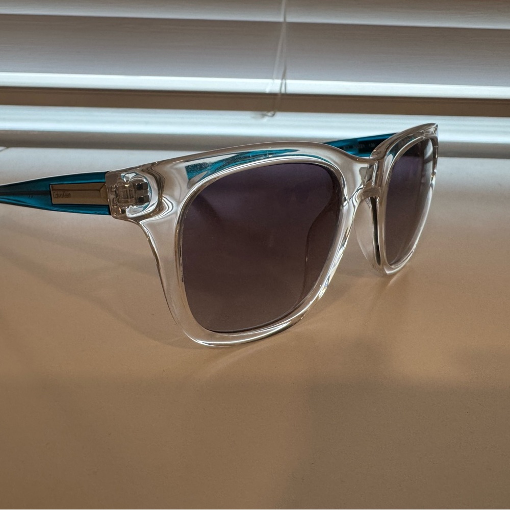 Calvin Klein R721S Clear and Blue Sunglasses